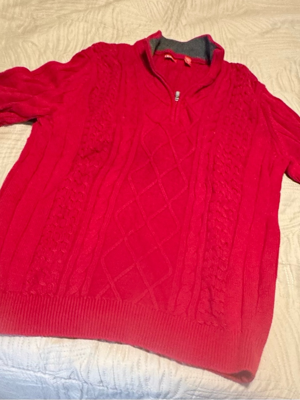 Men’s IZOD XL Cable-Knit Half-Zip Sweater - Red